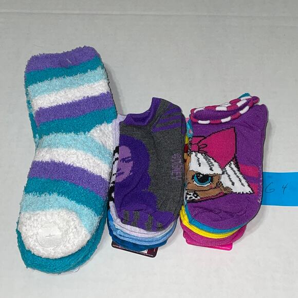 12 PAIRS TODDLER SOCKS FROZEN DESCENDANTS LOL SURPRISE SZ 6-8 NEW - Picture 6 of 6
